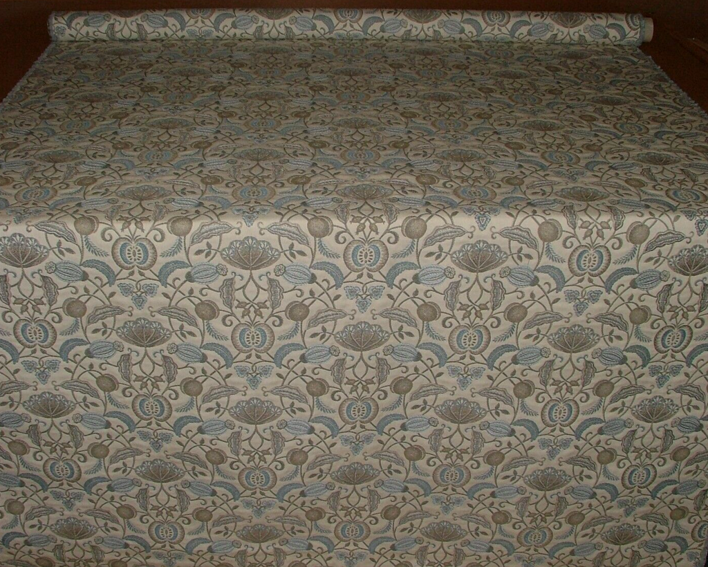 3.2 Mts Arts And Crafts Coxhall Dove Jacquard Curtain Upholstery Cushion Fabric