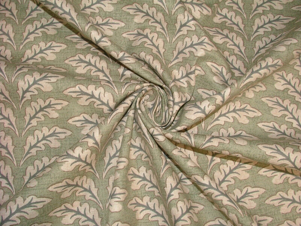 10 Metres Morris Leaf Sage Green Cotton Curtain Upholstery Roman Blind Fabric