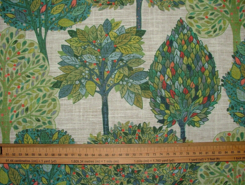 Foliage Fall Trees Carnival Linen Blend Curtain Upholstery Cushion Blind Fabric