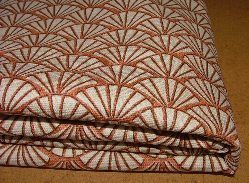 2.5 Metres Art Deco Fan In Koi 100% Cotton Fabric Cushion Curtain Upholstery Use