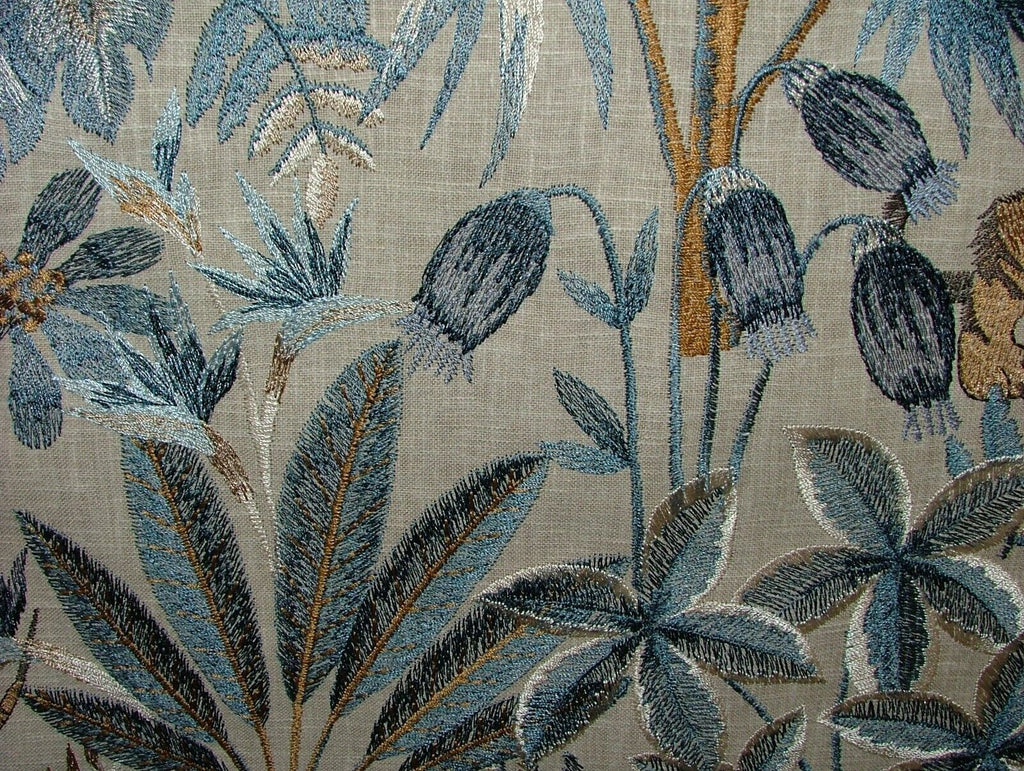 Tropical Forest Tiger Lagoon Embroidered  Fabric Curtain Upholstery Cushion