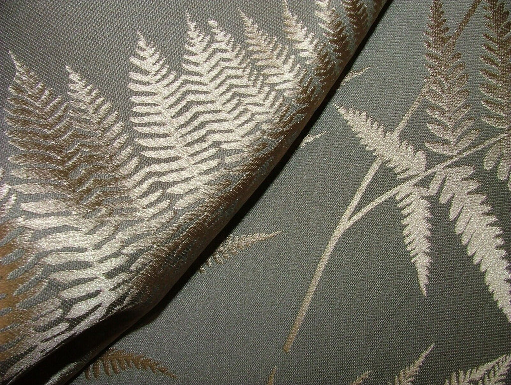 16 Metre Gold Pewter Fern Jacquard Fabric Curtain Cushion Upholstery RRP £608.00