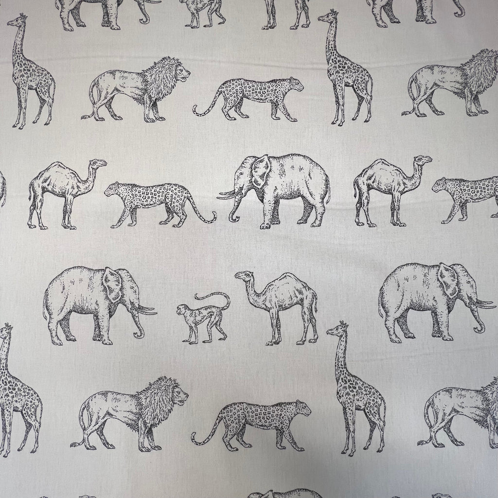 3.2m iLiv Prairie Animals Anthracite Cotton Fabric Cushion Curtain Upholstery3