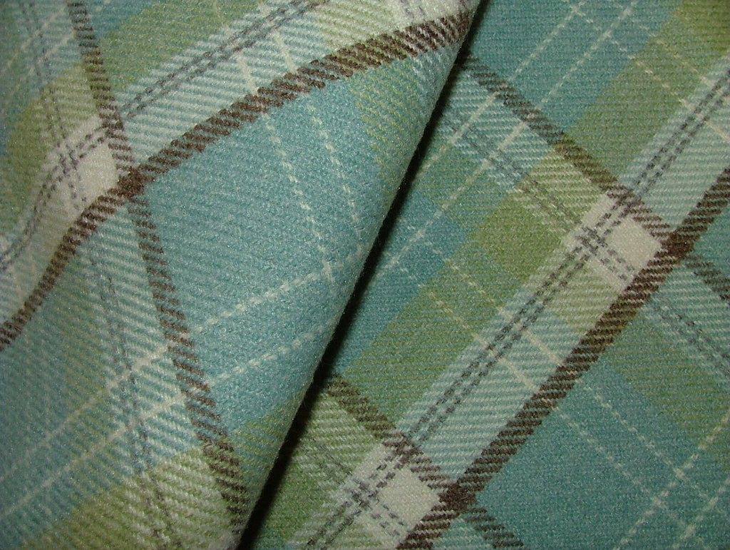 8 Metres Cornflower Blue Wool Effect Thick Tartan Upholstery Curtain Fabric