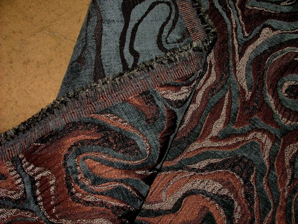 Oil Spill Copper Chenille Woven Jacquard Fabric Upholstery Cushion Curtain