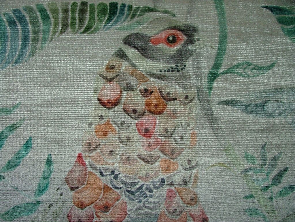 Pheasant Velvet Curtain Fabric Upholstery Cushion By VOYAGE MAISON 3 METRES13