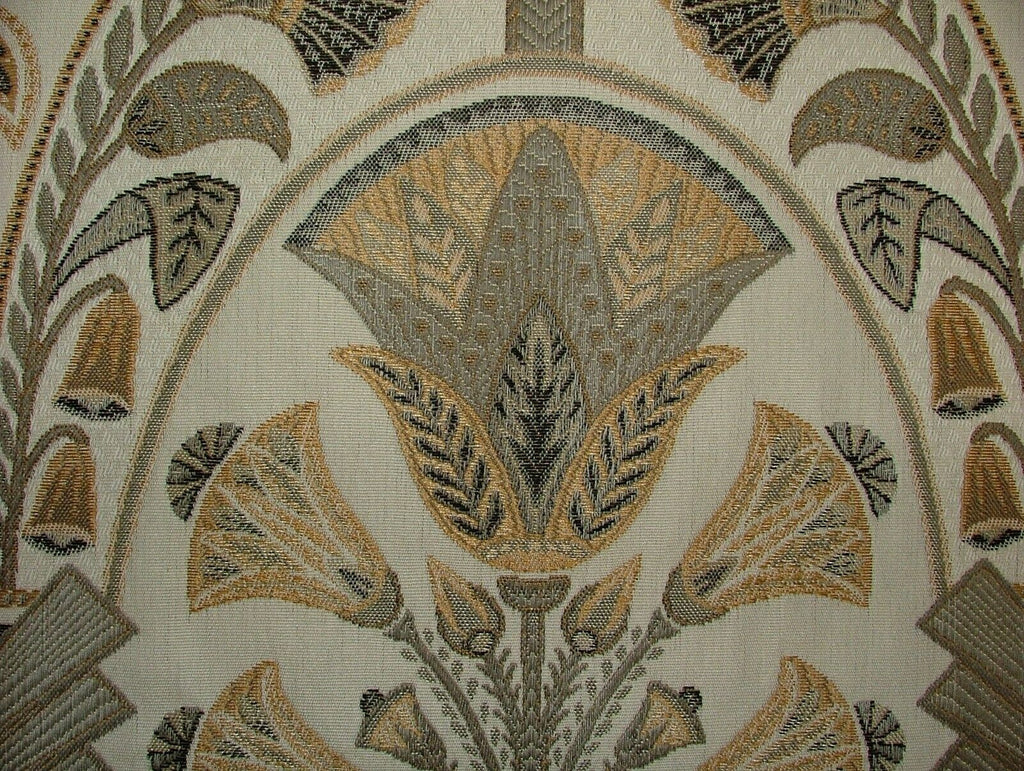 Art Deco Madison Soft Gold  Woven Jacquard Curtain Upholstery Cushion Fabric