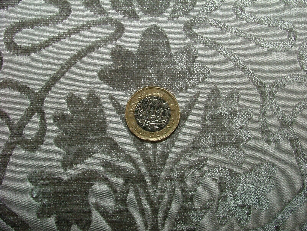 Art Nouveau Flint Grey Thick Chenille Fabric Curtain Upholstery Cushion Blinds