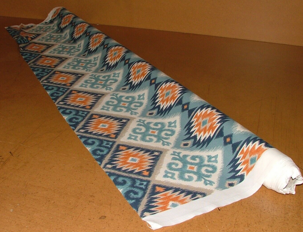 3.2 Metres iLiv Navajo Teal Woven Cotton Fabric Cushion Curtain Upholstery2