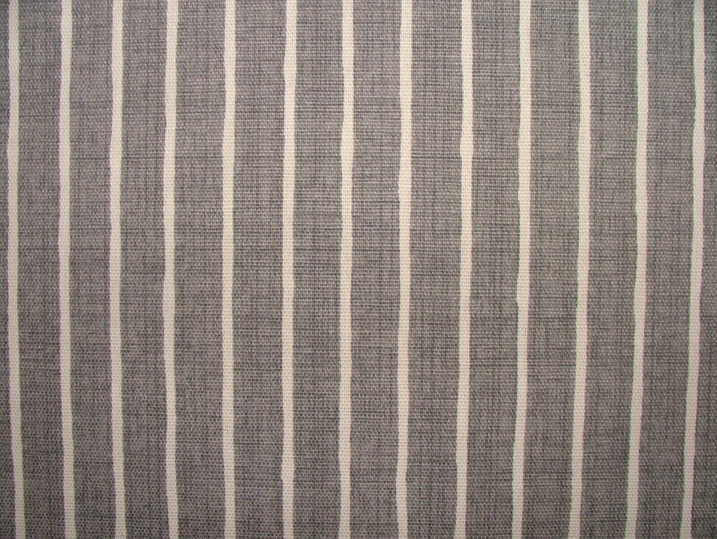 3.3 Metres iLiv Pencil Stripe Pewter Cotton Fabric Cushion Curtain Upholstery