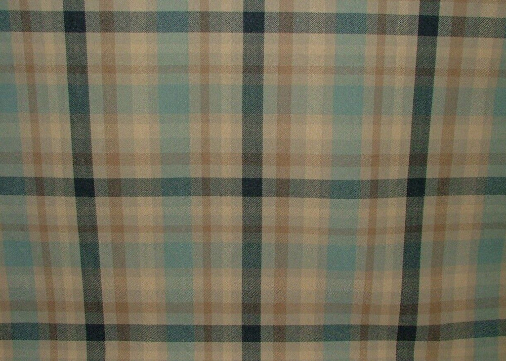 Tobermory Cornflower Wool Effect Thick Tartan Upholstery Curtain Cushion Fabric