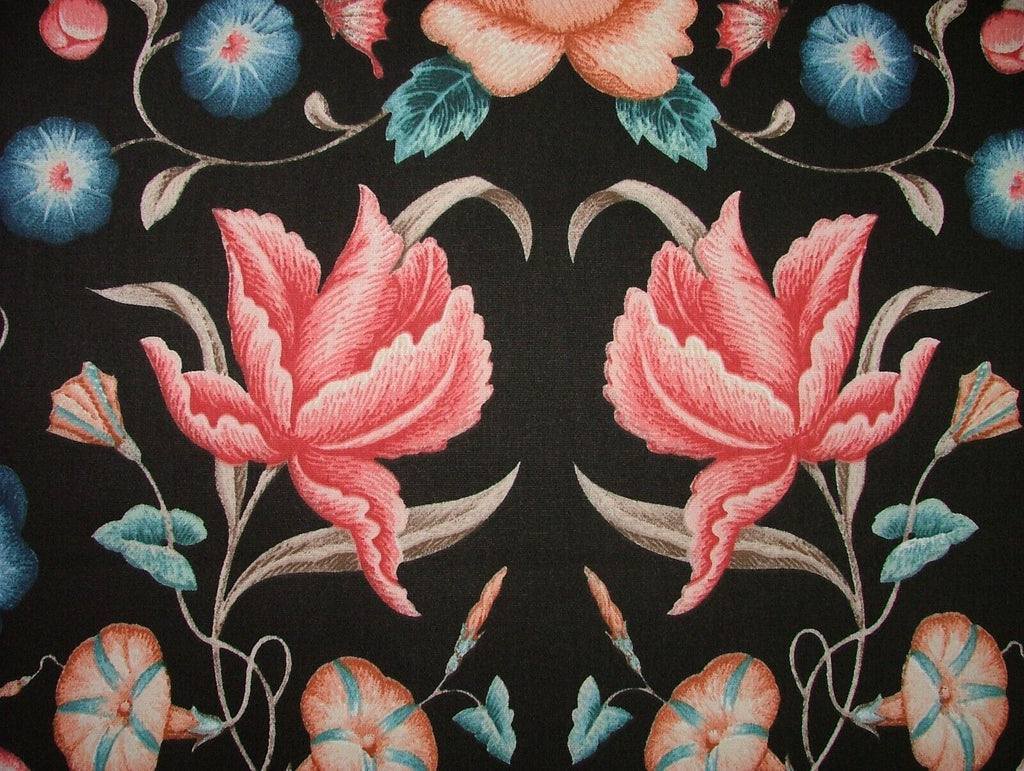 7.5 Metres iLiv Fontaine Onyx Floral Cotton Fabric Cushion Curtain Upholstery