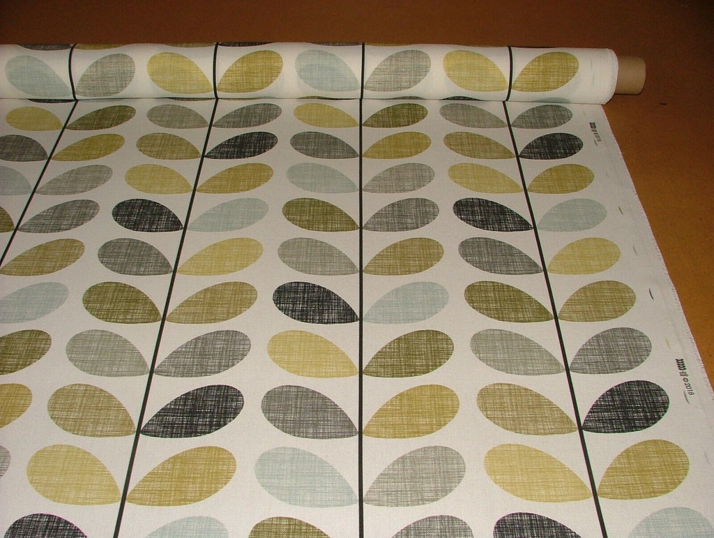 Orla Kiely Scribble Stem Seagrass And Duckegg Cotton Curtain Upholstery Fabric