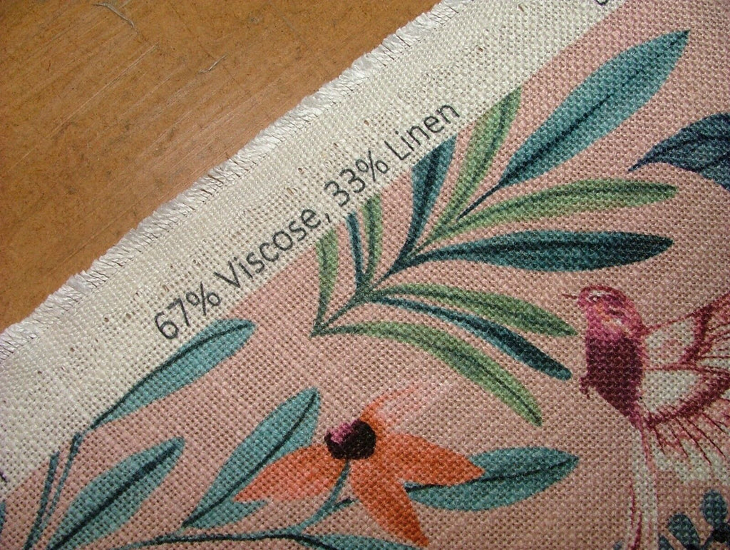 2.5 Metres iLiv Jardine Rosa Linen Blend Fabric Cushion Curtain Upholstery