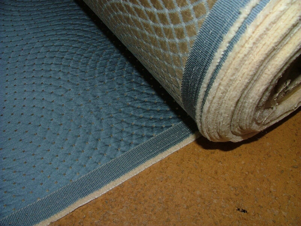 23 Metres Connaught Blue Jacquard Fabric Curtain Cushion Upholstery RRP £690.00