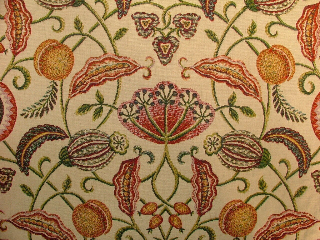 Arts And Crafts Coxhall Ruby Jacquard Curtain Upholstery Cushion Use Fabric