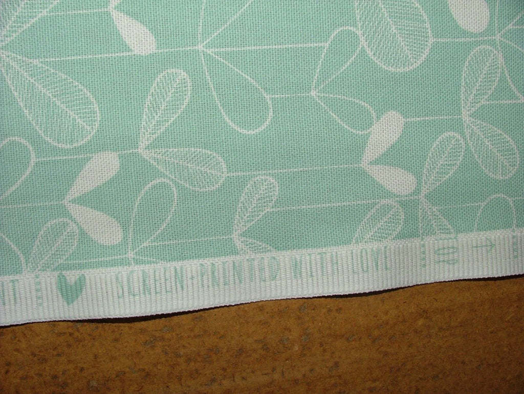 MissPrint Saplings Pale Aqua Scandi Cotton Curtain Upholstery Cushion Fabric