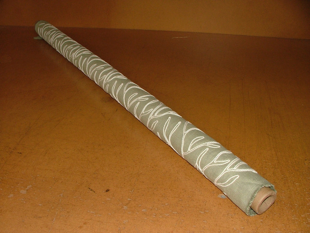 1 Metre iLiv Twig Sage Embroidered Fabric Curtain Blind Upholstery Cushion2
