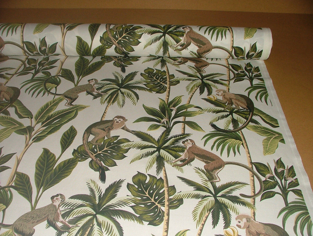 Tropical Monkey Botanical 100% Cotton Curtain Upholstery Cushion Blind Fabric