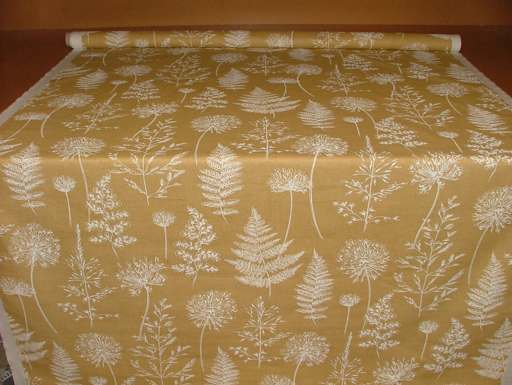 2.4 Metres iLiv Chervil Mustard Cotton Curtain Upholstery Cushion Blind Fabric