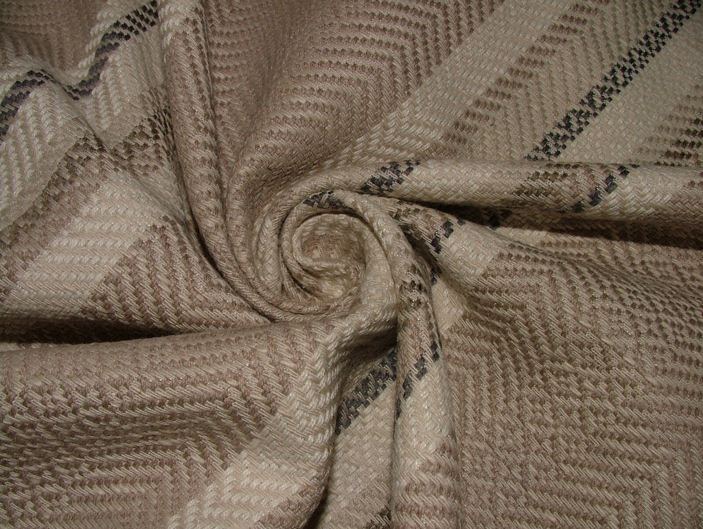 iLiv Thick Woven Curtain Fabric 2.2 Metre Indus Almond Stripe Upholstery Cushion8