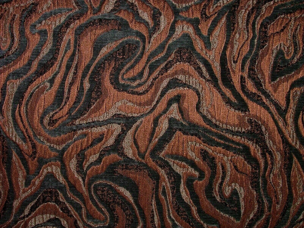 Oil Spill Copper Chenille Woven Jacquard Fabric Upholstery Cushion Curtain