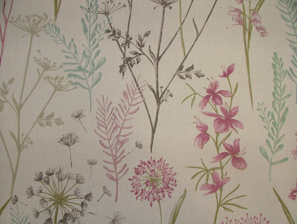 1.5 Metres Fryetts Wild Flower Heather Cotton Fabric Upholstery Cushion Curtain2