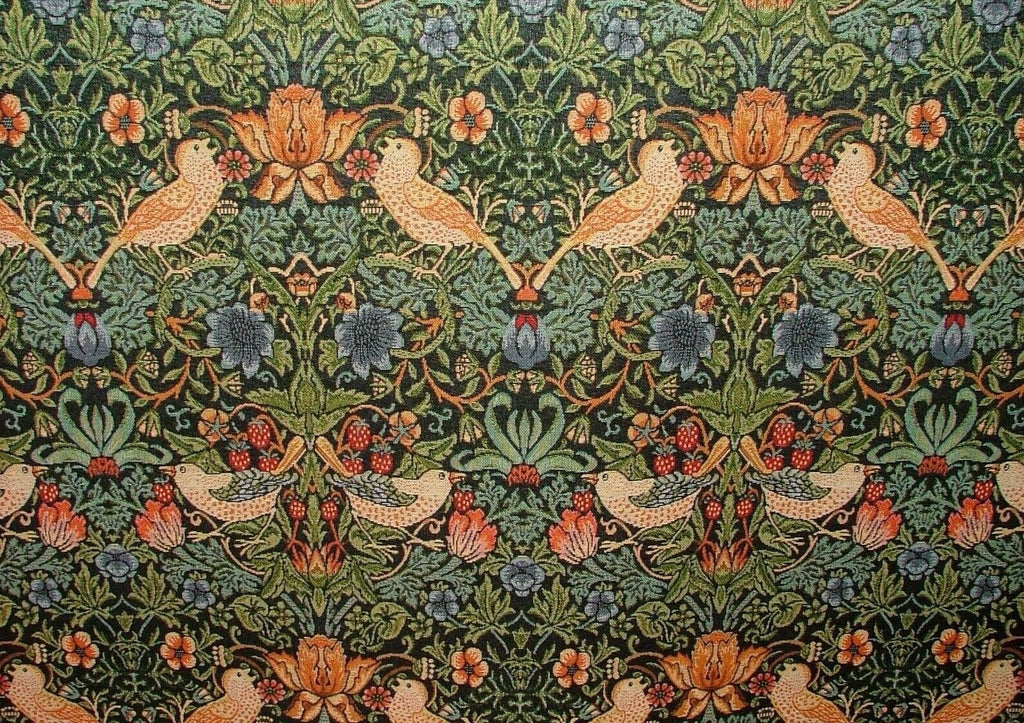 William Morris Strawberry Thief Tapestry Curtain Upholstery Cushion Fabric