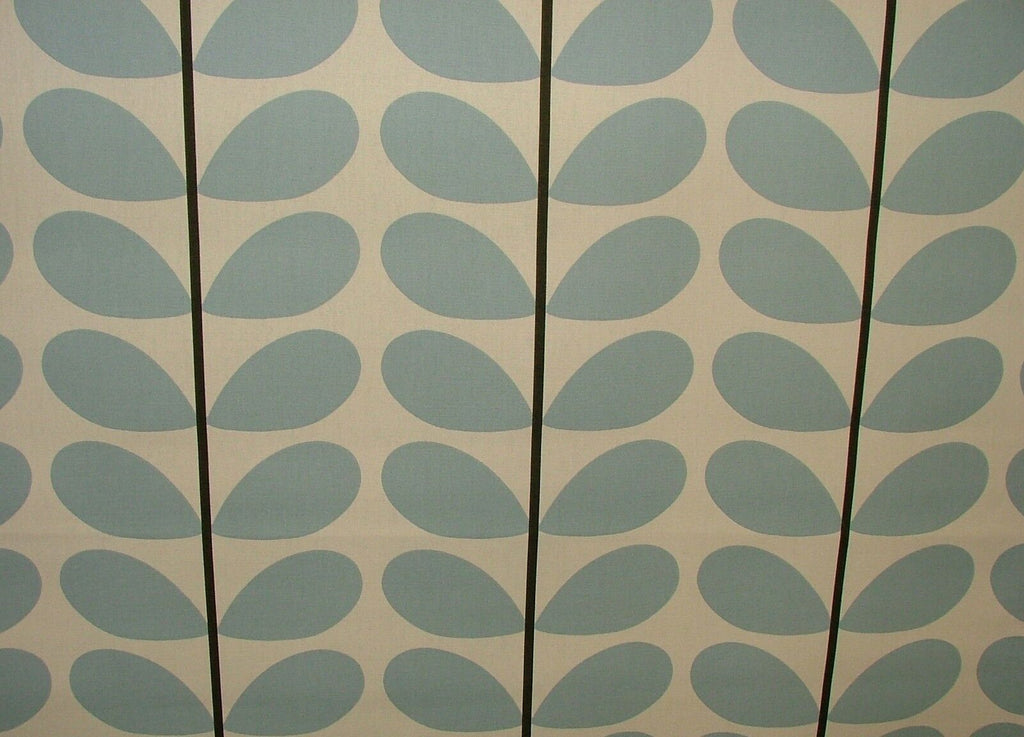 Designer Orla Kiely Two Colour Stem Powder Blue Cotton Curtain Upholstery Fabric