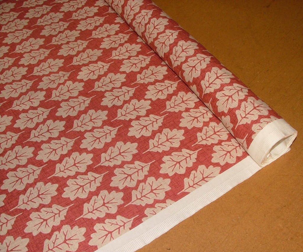 2.4 Metres iLiv Oak Leaf Gingersnap Cotton Fabric Cushion Curtain Upholstery