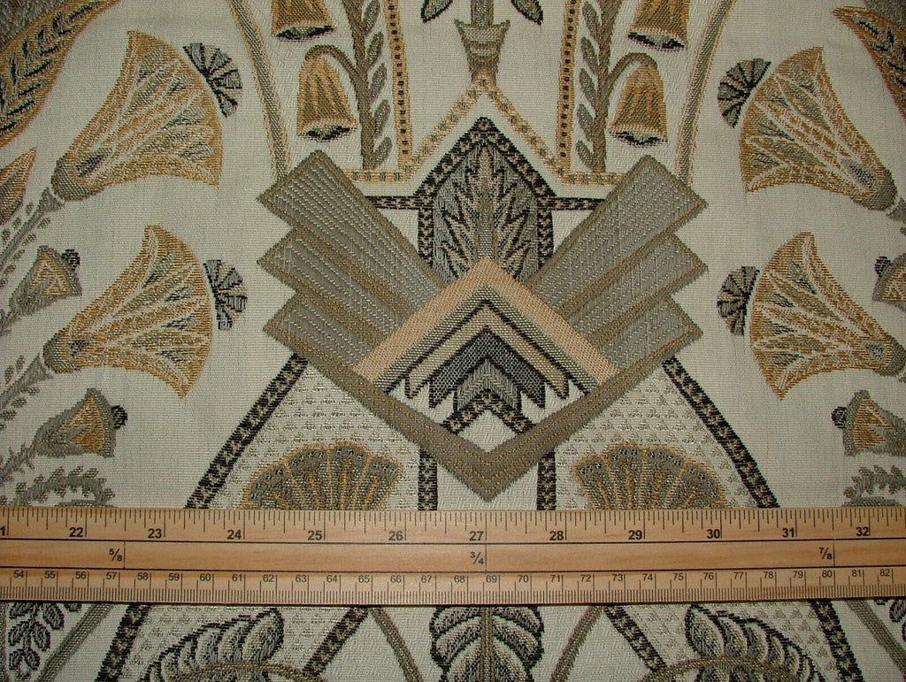 Art Deco Madison Soft Gold  Woven Jacquard Curtain Upholstery Cushion Fabric