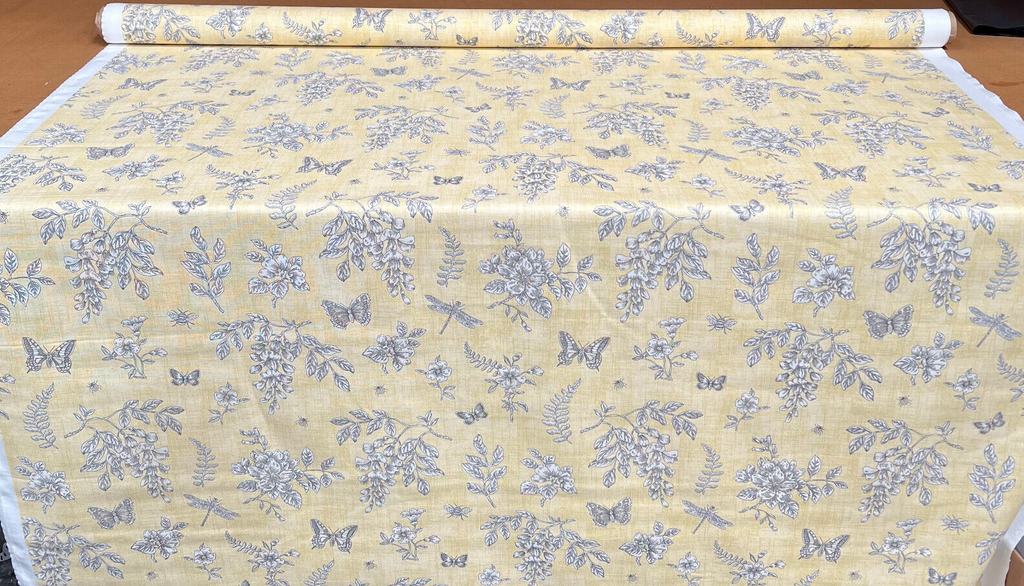 3.7 Metres iLiv Summerby Cornsilk 100% Cotton Fabric Curtain Upholstery Cushion