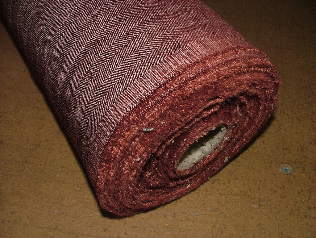20 Metres Herringbone Copper Linen Blend Curtain Upholstery Fabric RRP £560.00