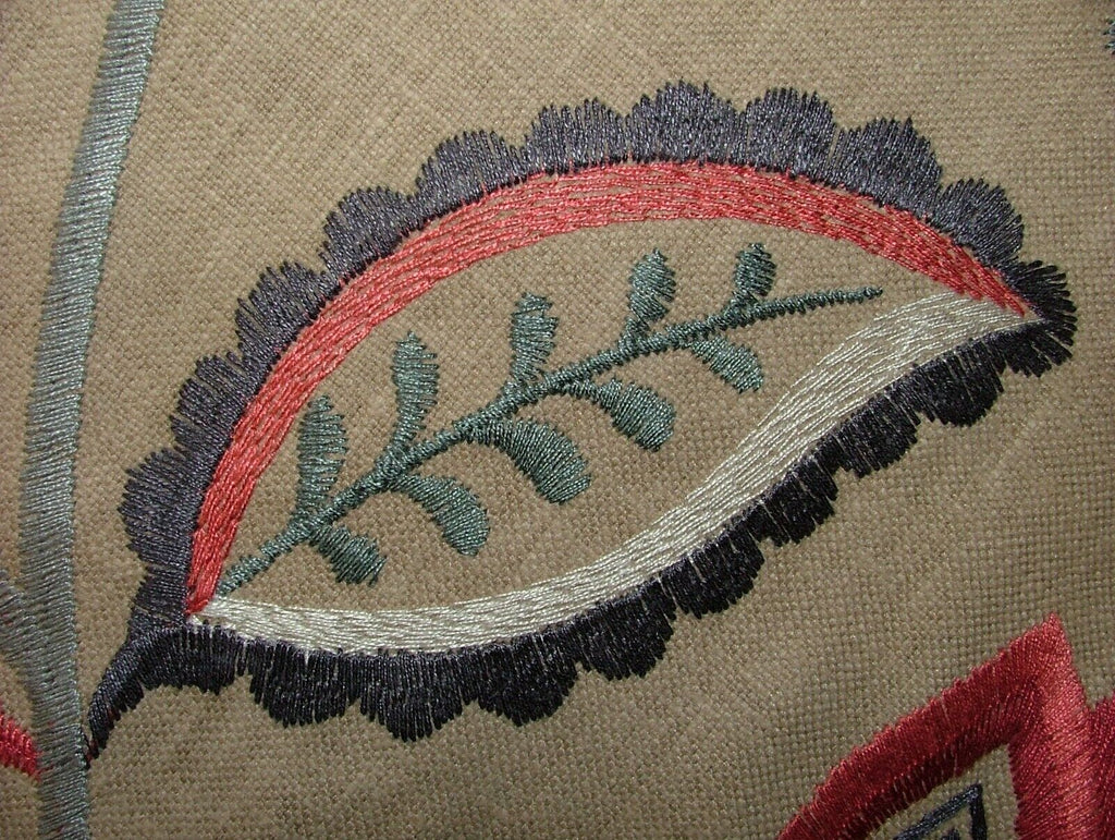 4 Metres iLiv Ophelia Cranberry Embroidered Fabric Curtain Upholstery Cushion