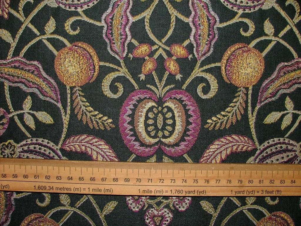 Arts And Crafts Coxhall Black Jacquard Curtain Upholstery Cushion Use Fabric