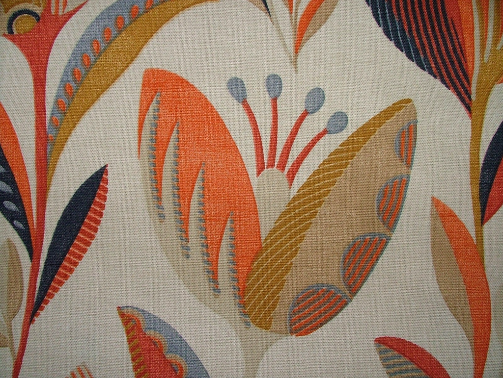 1.4 Metres Fryetts Leon Burnt Orange Cotton Fabric Upholstery Cushion Curtain4