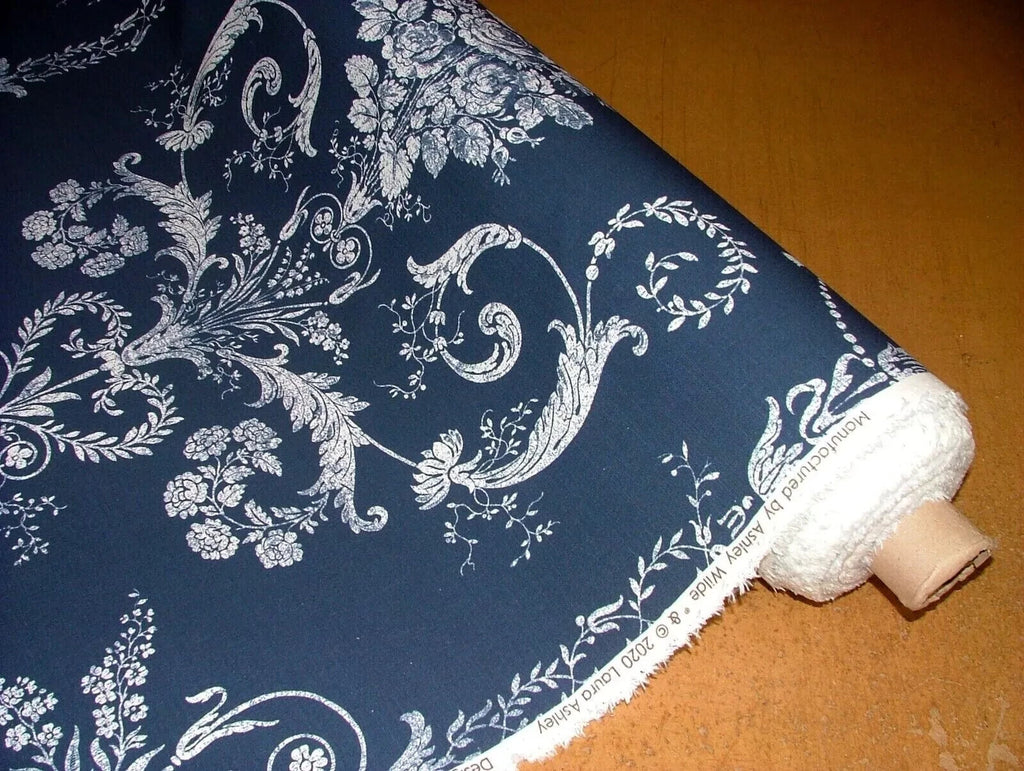 13 Metre Laura Ashley Josette Midnight Blue Fabric Curtain Cushion Upholstery4