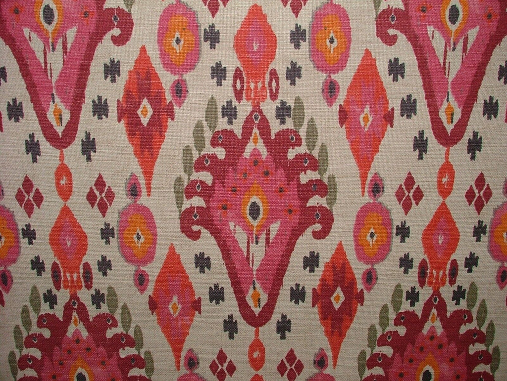 iLiv Boho Begonia Ikat Linen Blend Cotton Curtain Upholstery Cushion Fabric