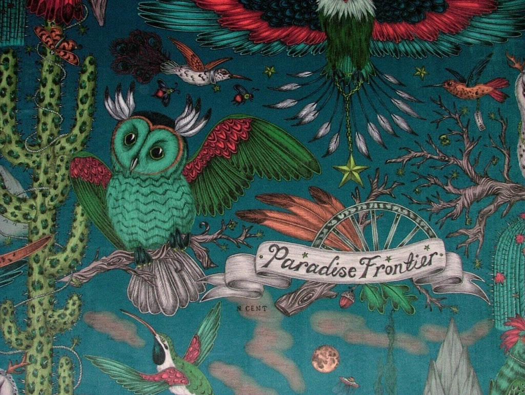 Emma J Shipley Frontier Teal Velvet Fabric Curtain Upholstery Cushion Use