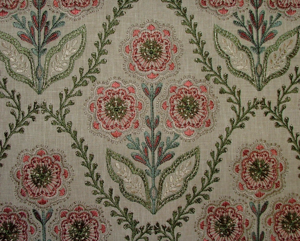 1.15 Metres iLiv Marcella Pine Embroidered Fabric Curtain Upholstery Cushion0