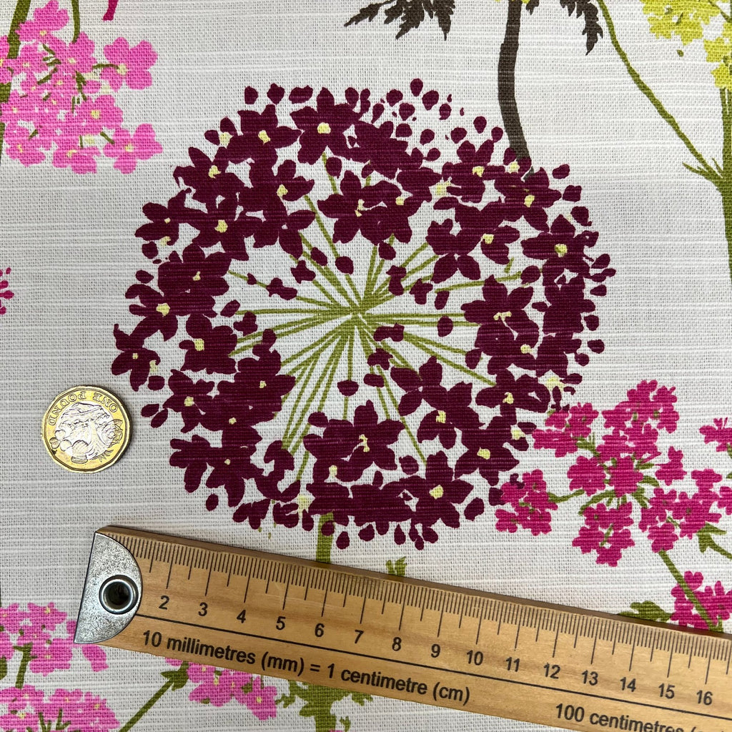 iLiv Cotton Curtain Fabric 5 Metres Hedgerow Magenta Upholstery Cushion Blind7