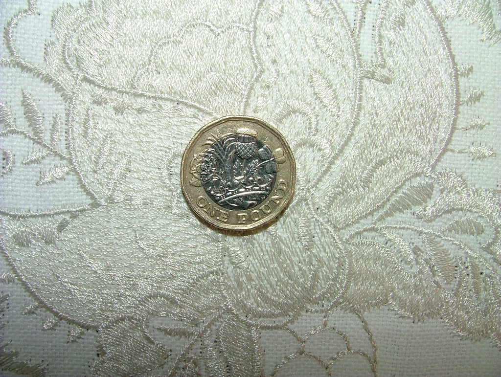 Sandringham Embroidered Curtain Fabric Natural Upholstery  Cushion 23 Metres14