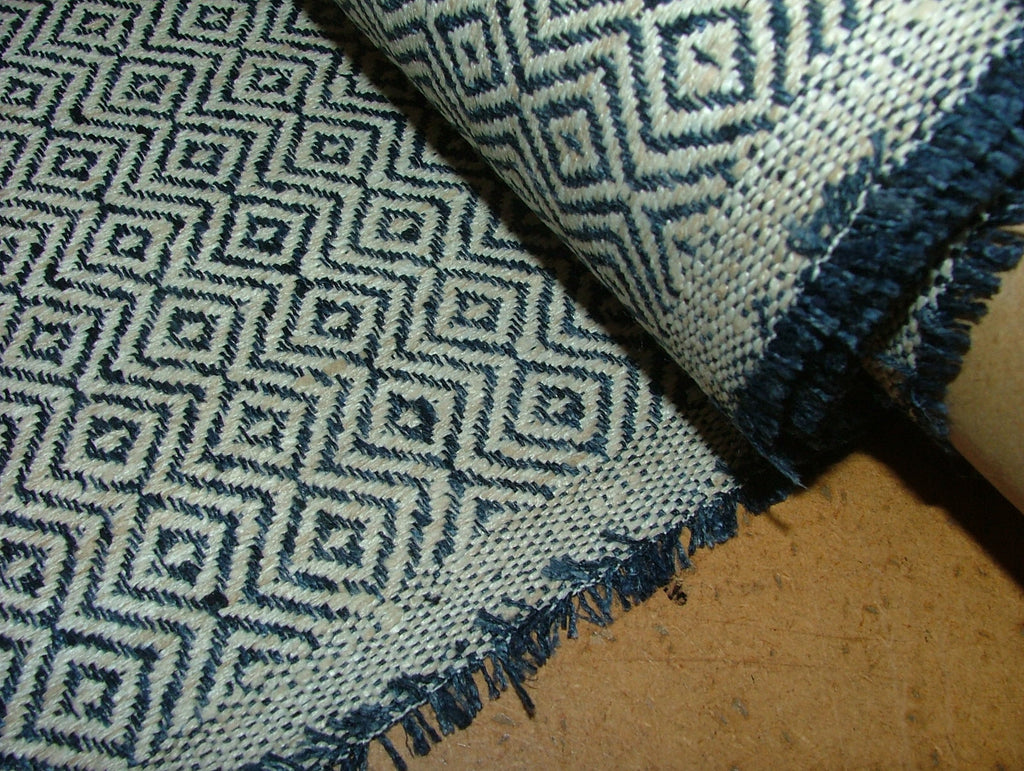 iLiv Woven Curtain Fabric 1.5 Metres Anouka Indigo Blue Cushion Upholstery Use1