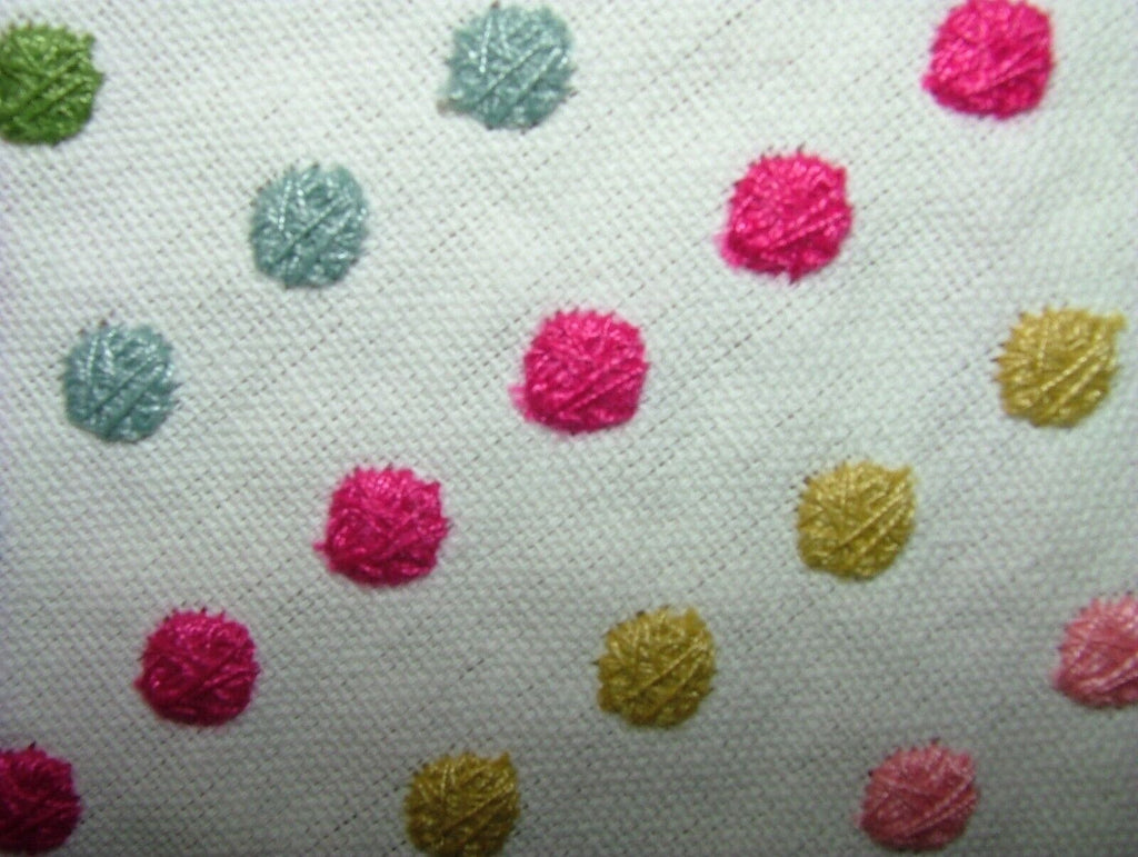 4.2 Mt Romo Dotty Tutti Frutti Embroidered Fabric Upholstery Curtain RRP £533.40