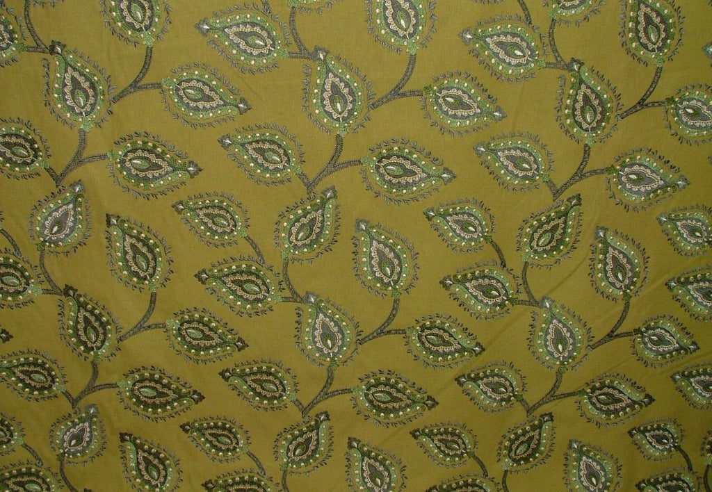 Shiraz Citrine Embroidered Jacquard Curtain Upholstery Cushion Designer Fabric