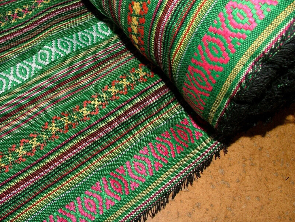 Mexican Jalapeno Stripe Woven Jacquard Curtain Upholstery Cushion Blind Fabric