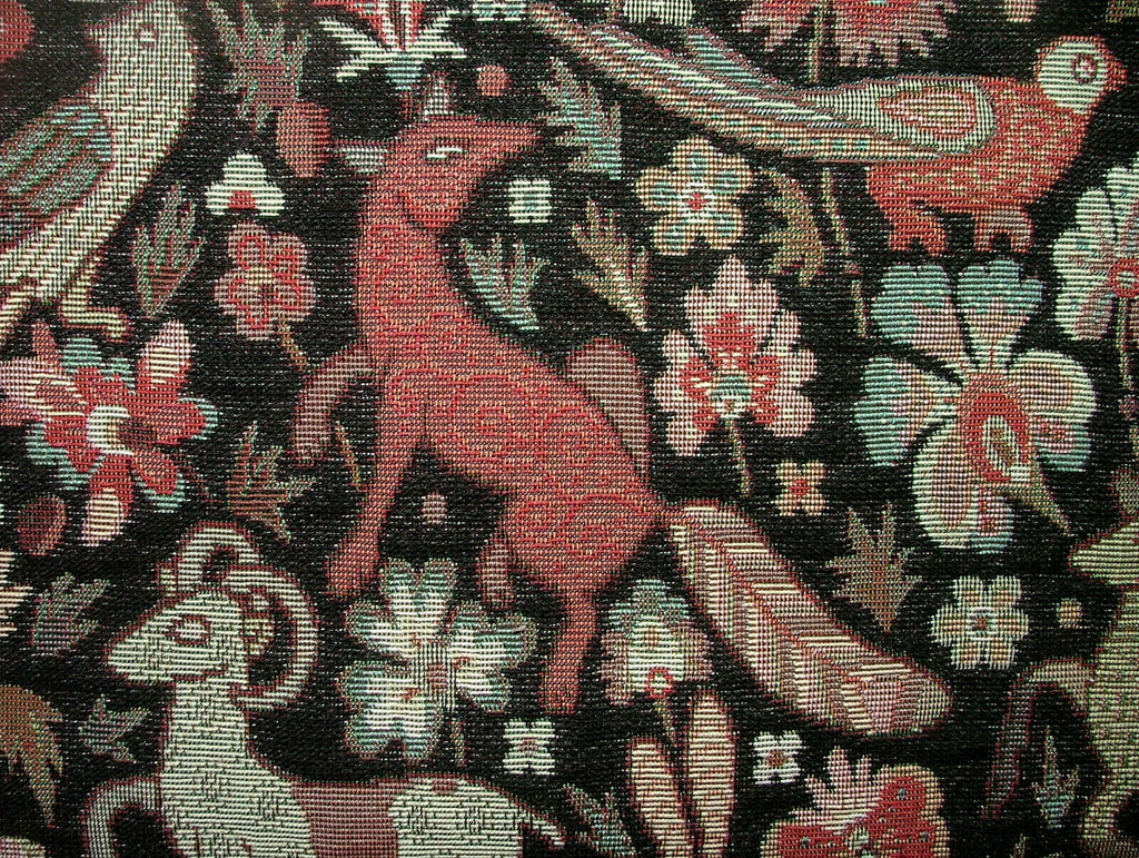 Tudor Forest Tapestry Vintage Fabric - Curtain Upholstery Cushions Table Runner