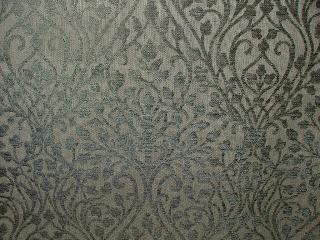Art Nouveau Wisley Silver Thick Chenille Fabric Curtain Upholstery Cushion Blind