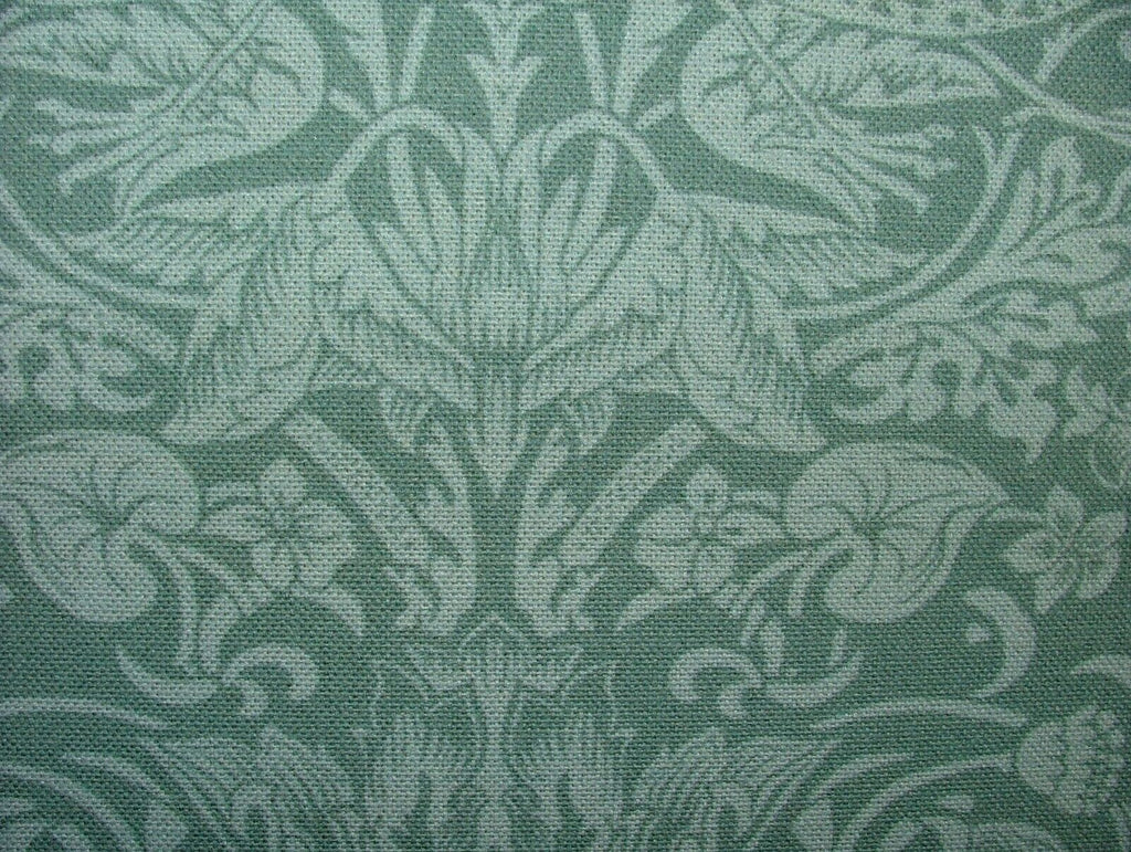 William Morris Strawberry Thief Green Cotton Curtain Upholstery Cushion Fabric