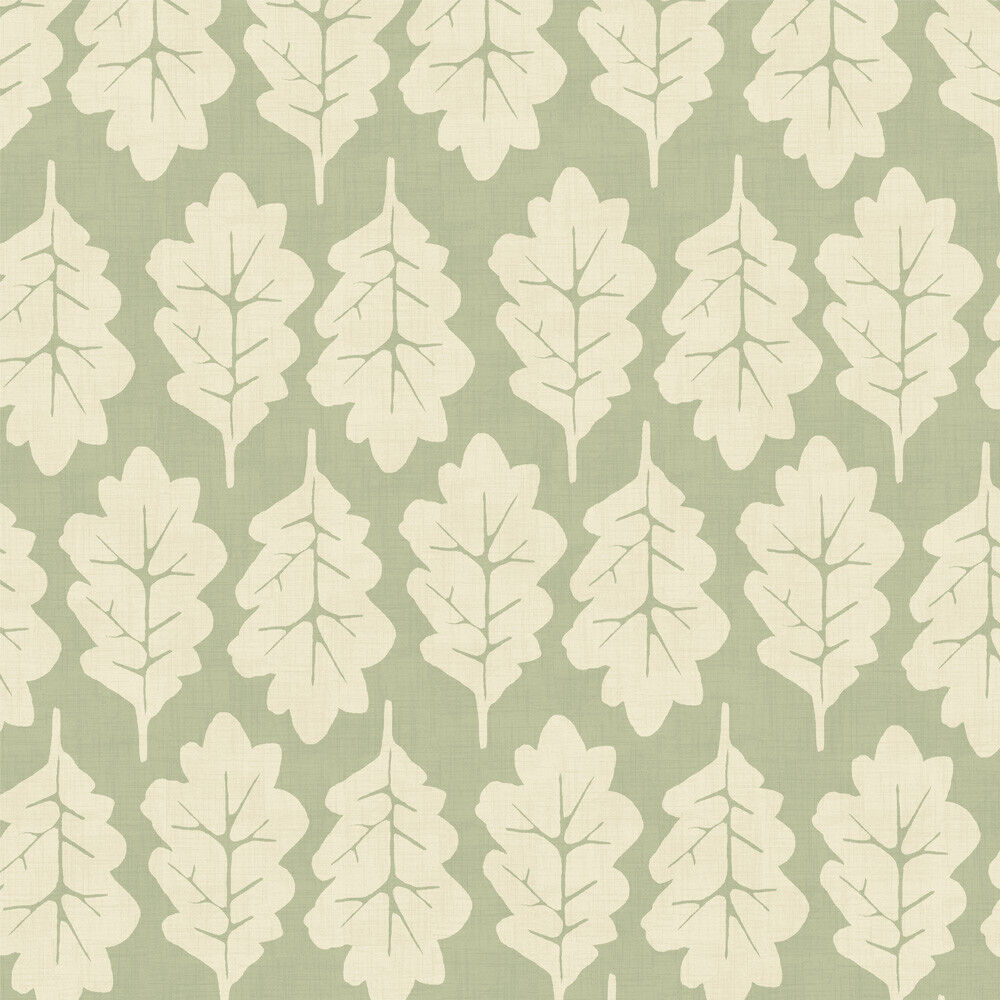 5.4 Metres Oak Leaf Lemongrass Woven Cotton Fabric Cushion Curtain Upholstery